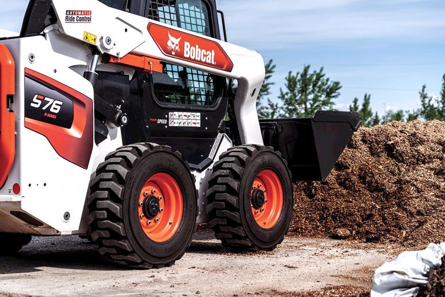 New radius-lift-path, 60-frame-size R-Series T62 and S62 loader models feature Bobcat inline engine and cast-steel lift arm sections for increased performance and durability